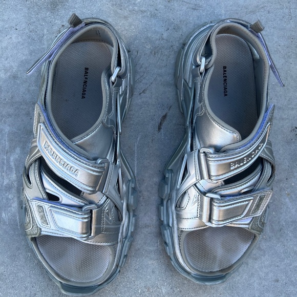 Silver Women’s  Balenciaga Track Sandals {Preloved} - Picture 3 of 5